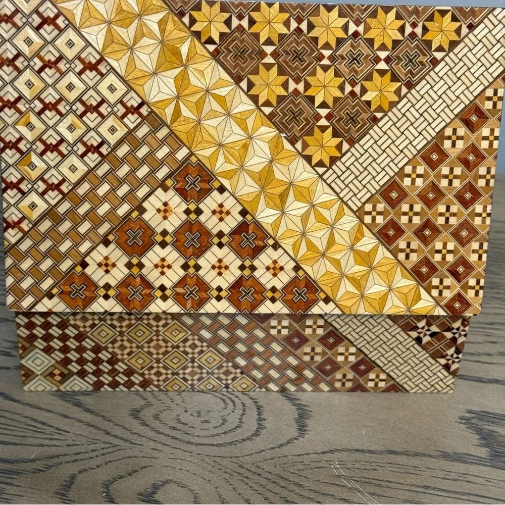 Intricate Brown and Tan Decorative Box